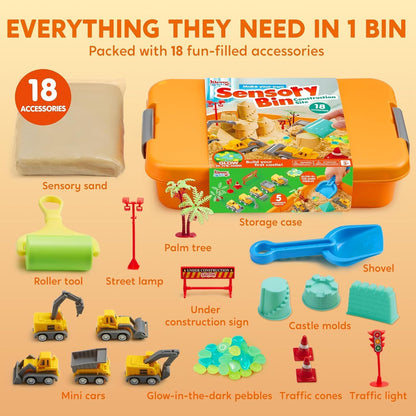 Construction Sensory Bin for Toddlers