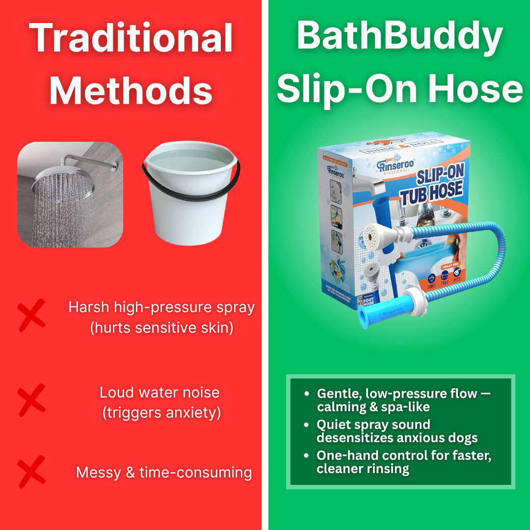 BathBuddy™: Slip-On Tub Hose